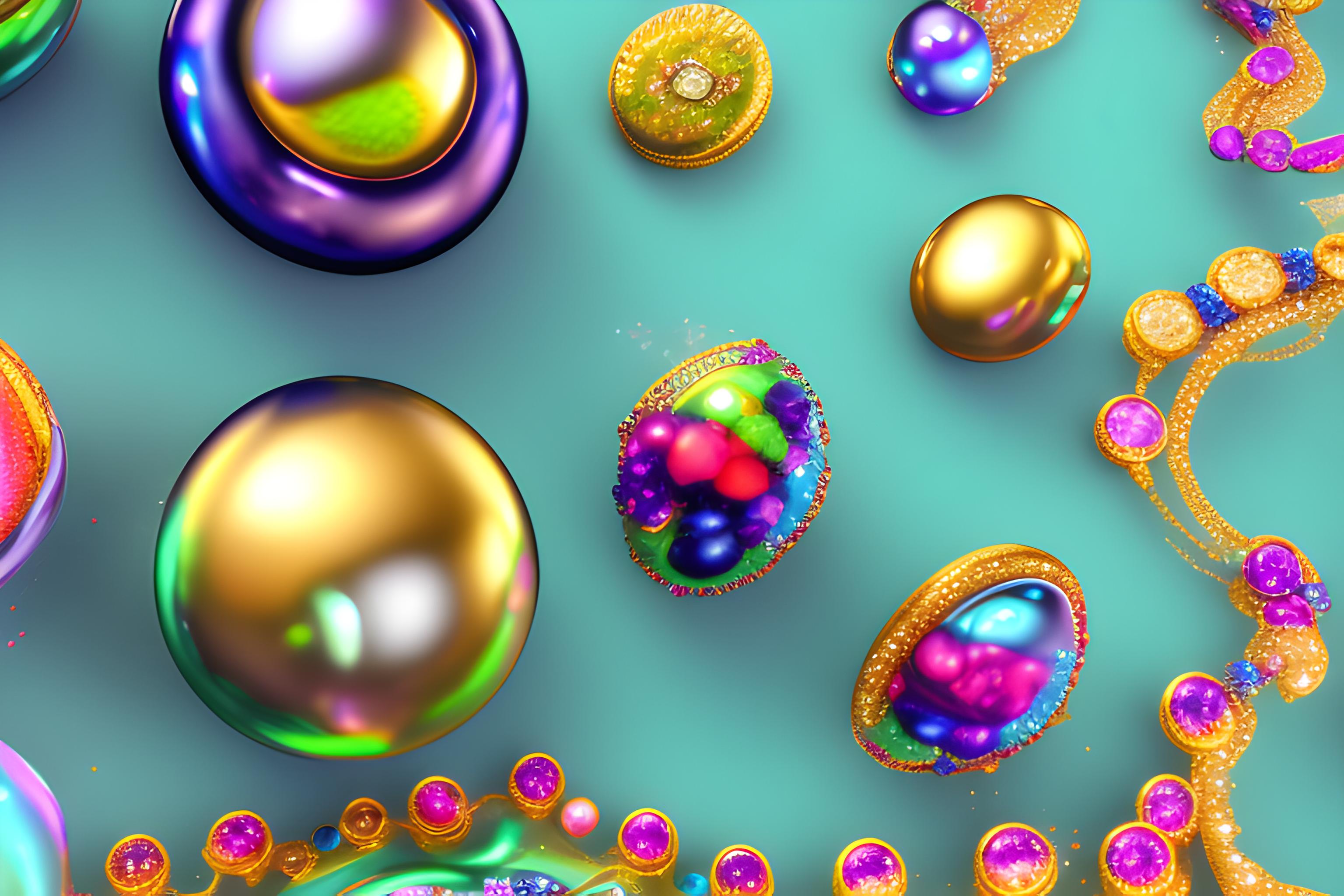 colorful jewels melting with some splashes